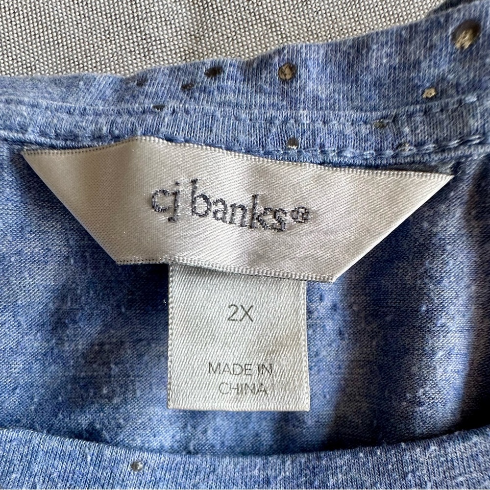 CJ Banks Denim Blue Top - Picture 2 of 7